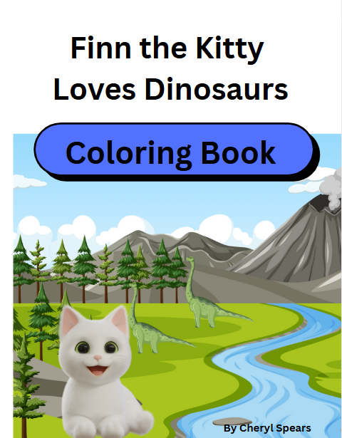 Finn the Kitty Loves Dinosaurs Coloring Book cover
